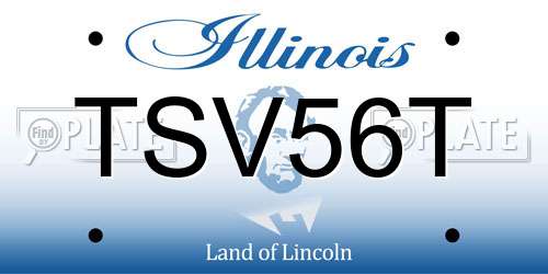 TSV56T Illinois License Plate
