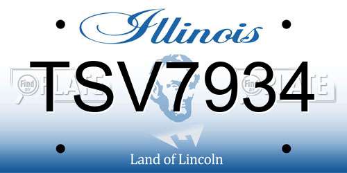 TSV7934 Illinois License Plate