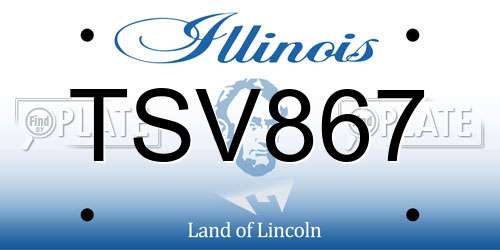 TSV867 Illinois License Plate