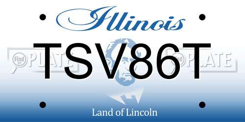 TSV86T Illinois License Plate