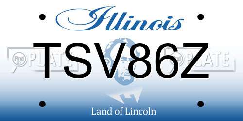 TSV86Z Illinois License Plate