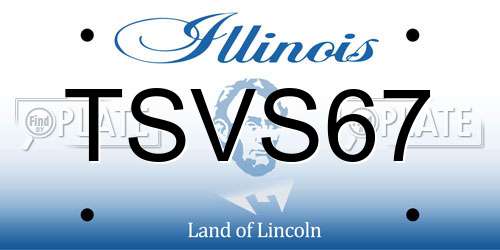 TSVS67 Illinois License Plate