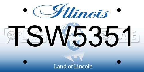 TSW5351 Illinois License Plate