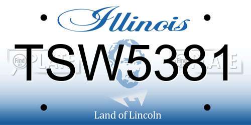 TSW5381 Illinois License Plate