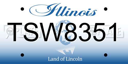TSW8351 Illinois License Plate
