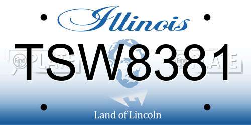 TSW8381 Illinois License Plate