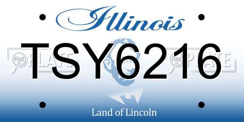 TSY6216 Illinois License Plate