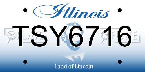 TSY6716 Illinois License Plate