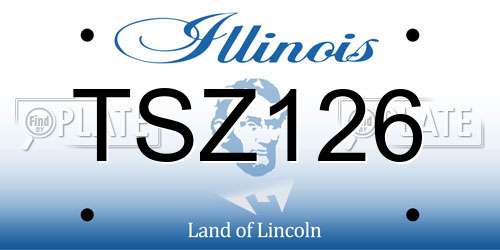 TSZ126 Illinois License Plate