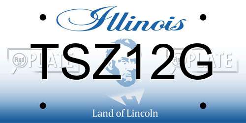 TSZ12G Illinois License Plate