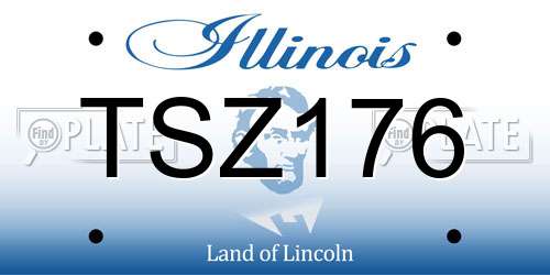 TSZ176 Illinois License Plate