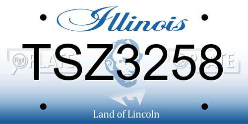 TSZ3258 Illinois License Plate