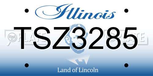 TSZ3285 Illinois License Plate