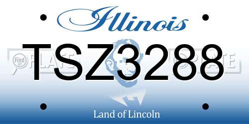 TSZ3288 Illinois License Plate