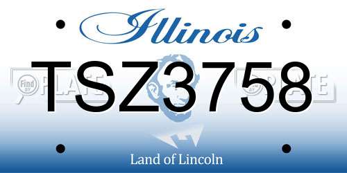 TSZ3758 Illinois License Plate