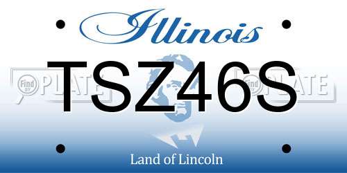 TSZ46S Illinois License Plate