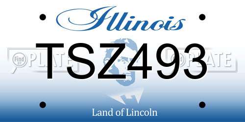 TSZ493 Illinois License Plate
