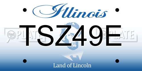 TSZ49E Illinois License Plate