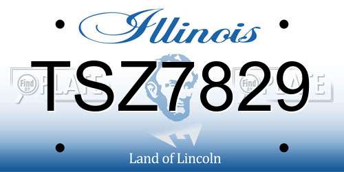 TSZ7829 Illinois License Plate