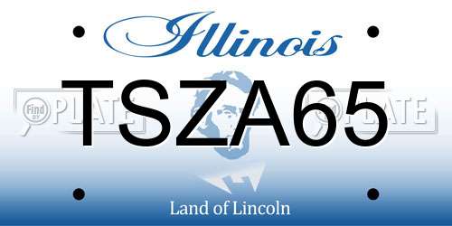 TSZA65 Illinois License Plate