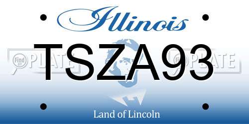 TSZA93 Illinois License Plate