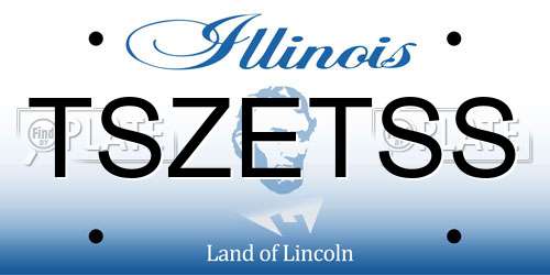 TSZETSS Illinois License Plate