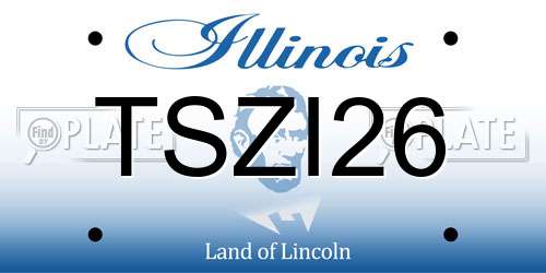 TSZI26 Illinois License Plate