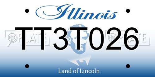 TT3T026 Illinois License Plate
