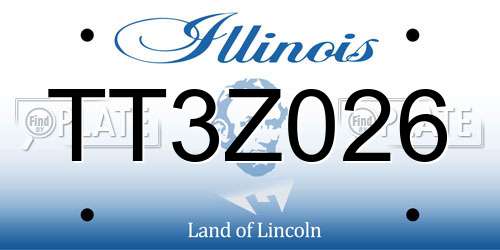 TT3Z026 Illinois License Plate