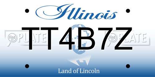 TT4B7Z Illinois License Plate