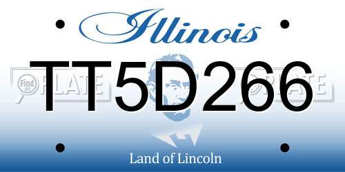 TT5D266 Illinois License Plate