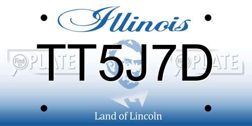 TT5J7D Illinois License Plate