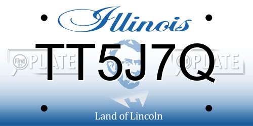 TT5J7Q Illinois License Plate