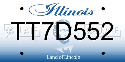 TT7D552 Illinois License Plate