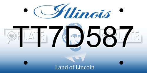 TT7D587 Illinois License Plate