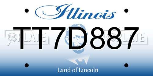 TT7D887 Illinois License Plate