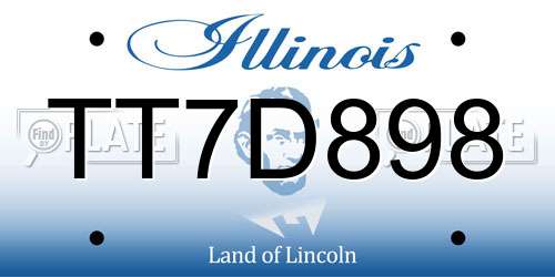 TT7D898 Illinois License Plate