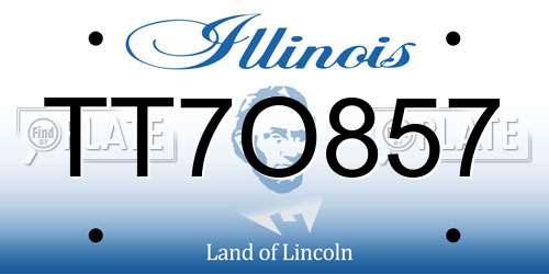 TT7O857 Illinois License Plate