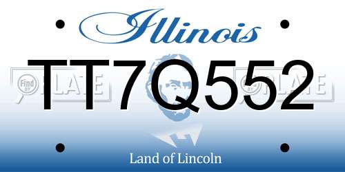 TT7Q552 Illinois License Plate