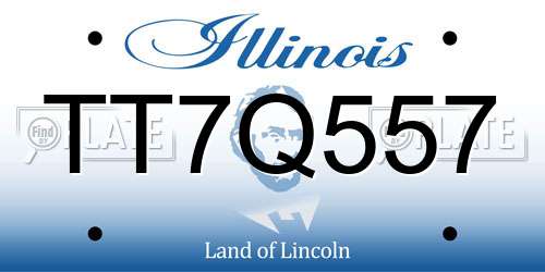 TT7Q557 Illinois License Plate