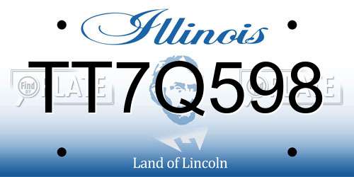 TT7Q598 Illinois License Plate
