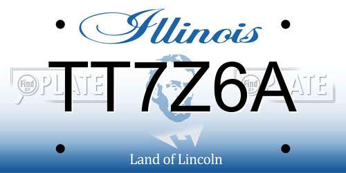 TT7Z6A Illinois License Plate