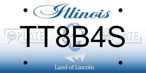 TT8B4S Illinois License Plate