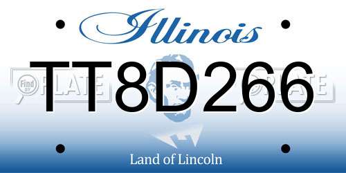 TT8D266 Illinois License Plate
