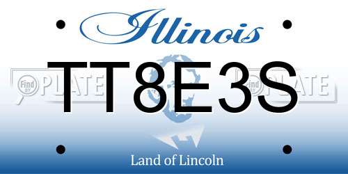 TT8E3S Illinois License Plate