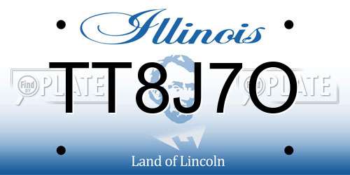 TT8J7O Illinois License Plate