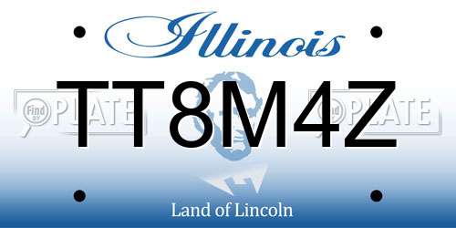 TT8M4Z Illinois License Plate