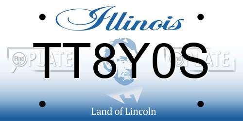 TT8Y0S Illinois License Plate