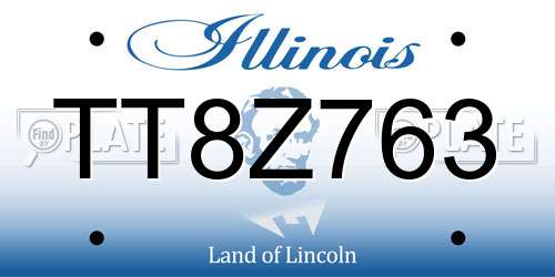 TT8Z763 Illinois License Plate