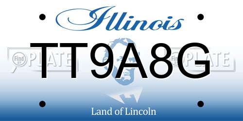 TT9A8G Illinois License Plate